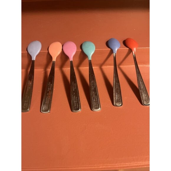 Vtg Munchkin Baby Infant Multicolor Spoons Stainless The First Years lot of 6 - Picture 2 of 4